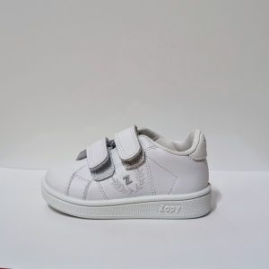 Deportiva piel blanca velcro Zapy