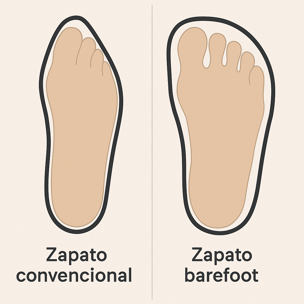 Diferencia entre zapato convencional y barefoot