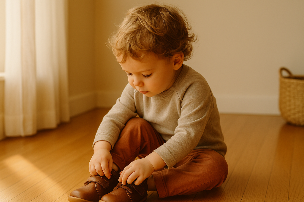 post2-calzado-infantil-otono-patukines-autonomia Niño poniéndose solo los zapatos otoño Patukines